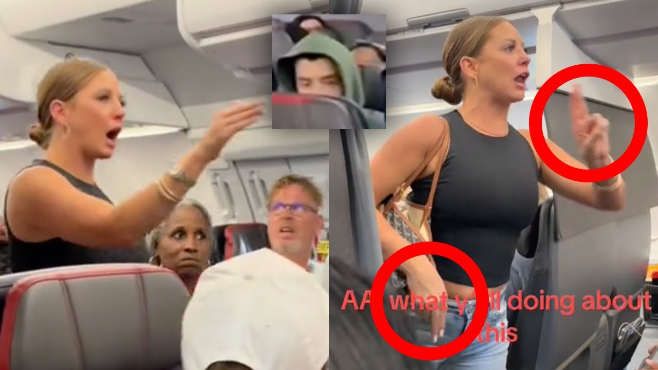 woman on plane not real video